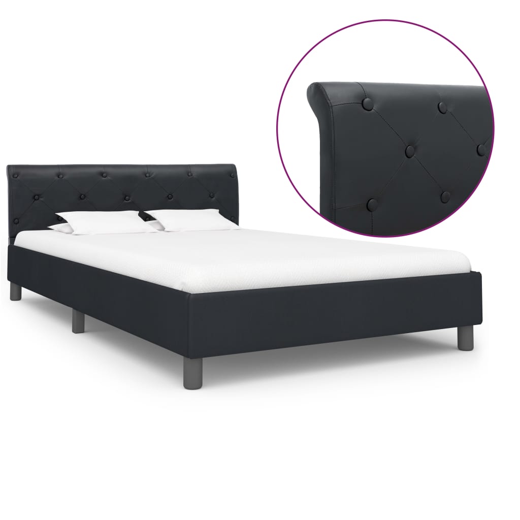 Bedframe kunstleer zwart 140x200 cm is nu te koop bij PeponiXL, paradijselijk wonen!