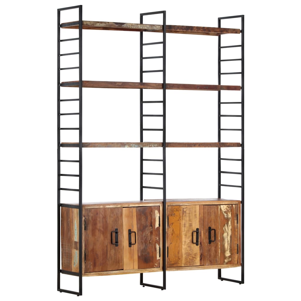 Boekenkast met 4 schappen 124x30x180 cm massief gerecycled hout is nu te koop bij PeponiXL, paradijselijk wonen!