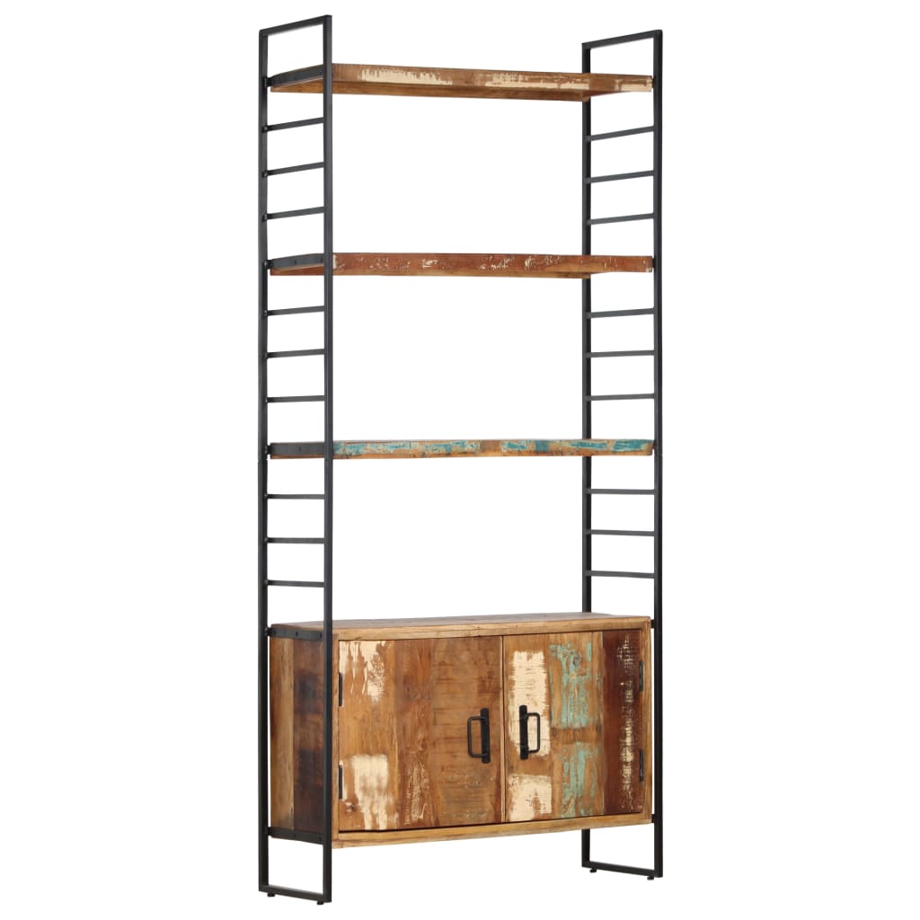 Boekenkast met 4 schappen 80x30x180 cm massief gerecycled hout is nu te koop bij PeponiXL, paradijselijk wonen!