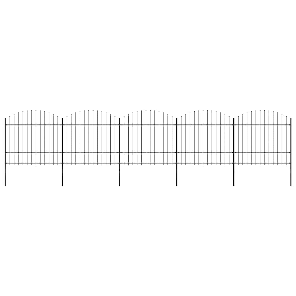 Tuinhek met speerpunt staal 892,5x175 cm zwart is nu te koop bij PeponiXL, paradijselijk wonen!