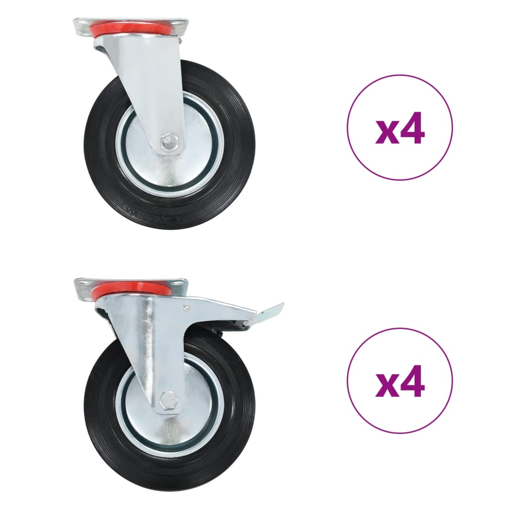 8 st Zwenkwielen 200 mm is nu te koop bij PeponiXL, paradijselijk wonen!