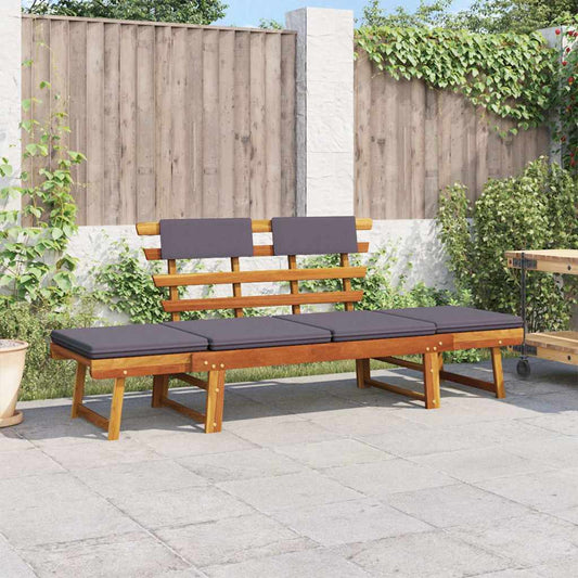 Ligbed met kussen 2-in-1 190 cm massief acaciahout is nu te koop bij PeponiXL, paradijselijk wonen!