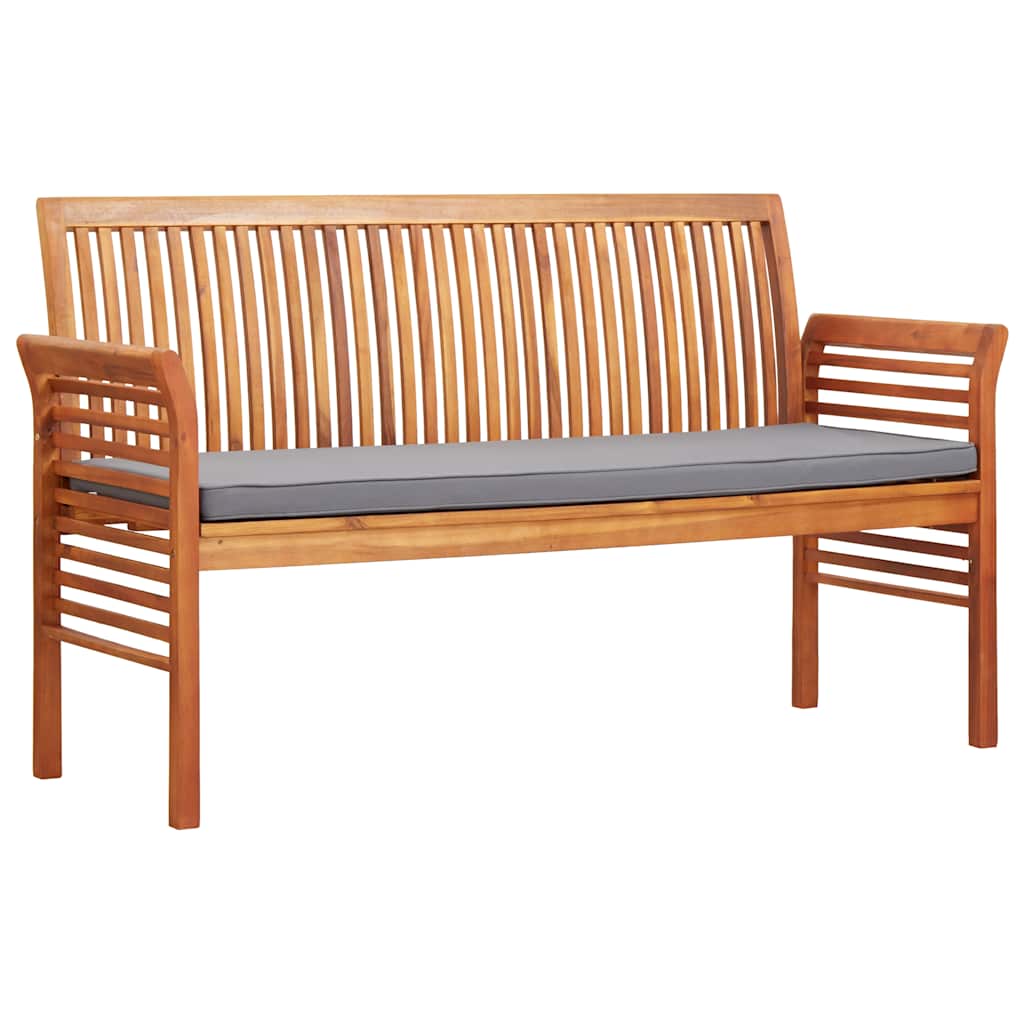 Tuinbank 3-zits met kussen 150 cm massief acaciahout is nu te koop bij PeponiXL, paradijselijk wonen!