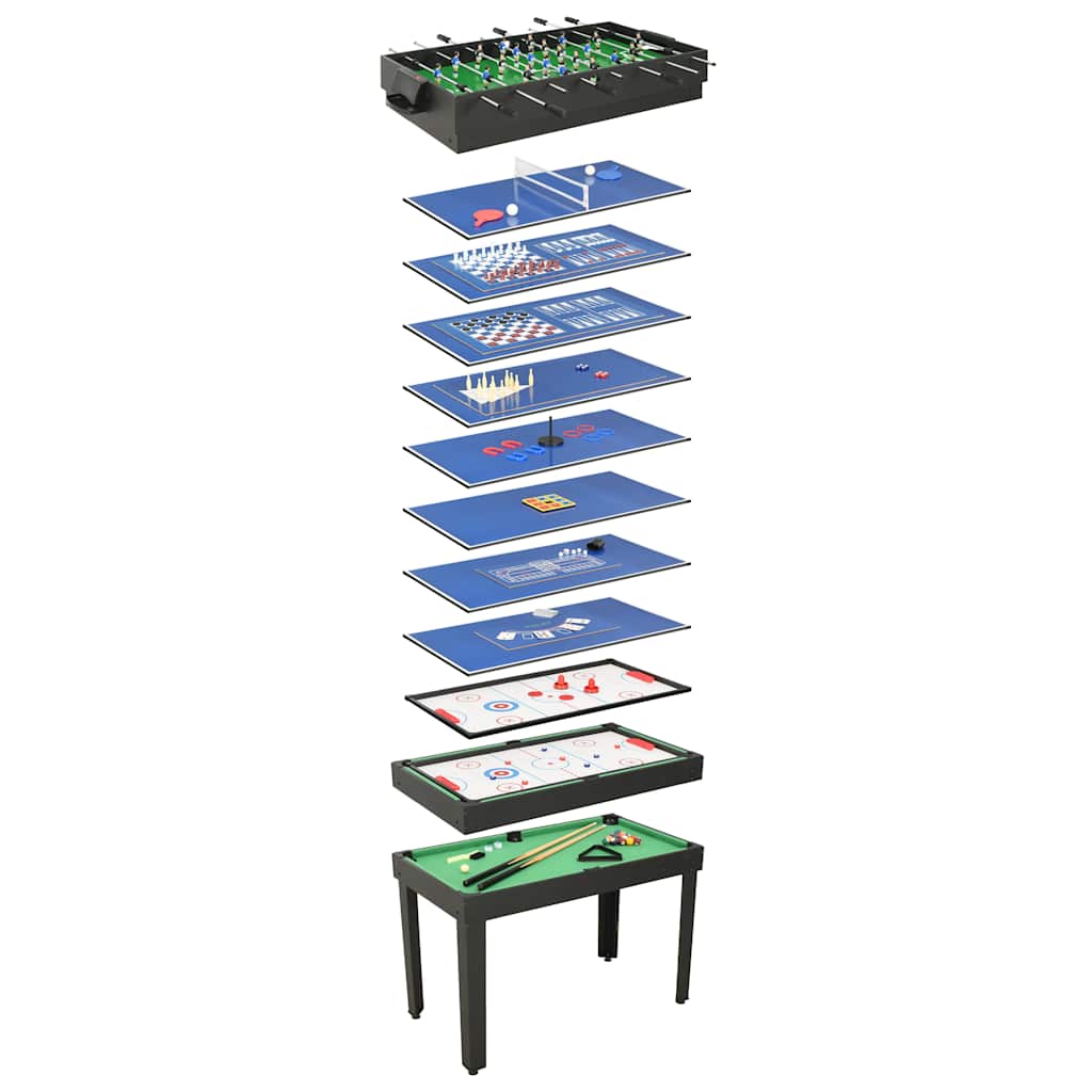 Multispeeltafel 15-in-1 121x61x82 cm zwart is nu te koop bij PeponiXL, paradijselijk wonen!