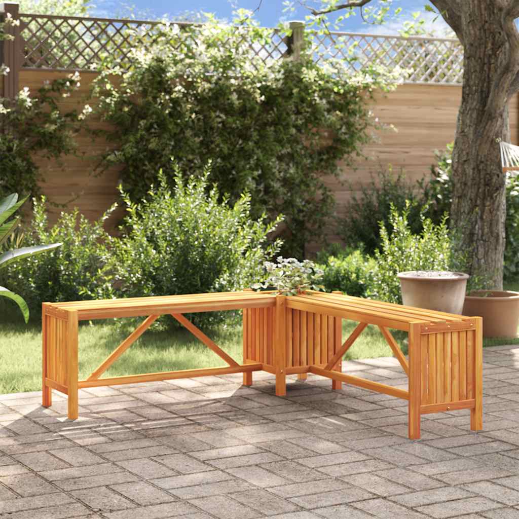 Tuinhoekbank met plantenbak 117x117x40 cm massief acaciahout is nu te koop bij PeponiXL, paradijselijk wonen!