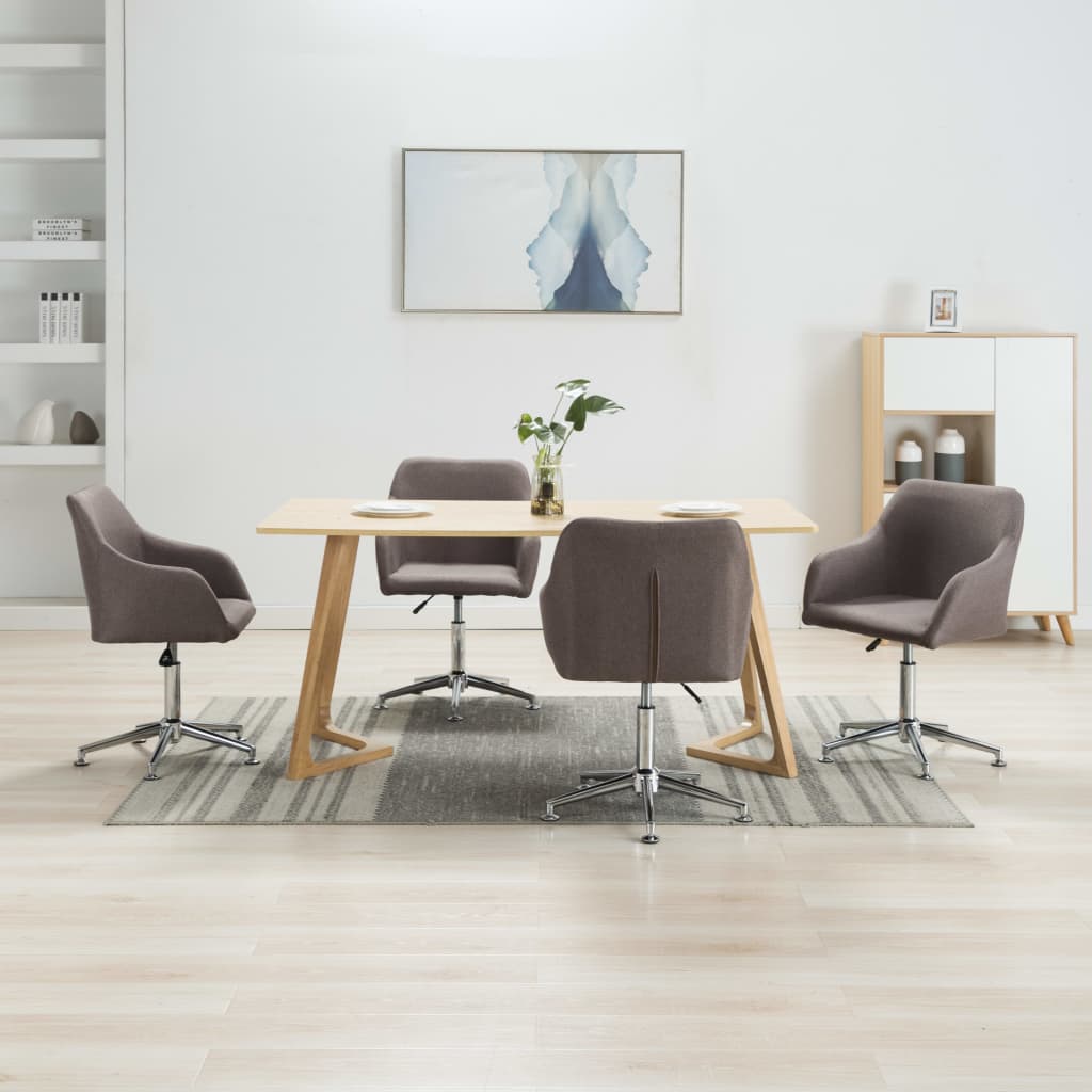 Eetkamerstoelen 4 st draaibaar stof taupe is nu te koop bij PeponiXL, paradijselijk wonen!