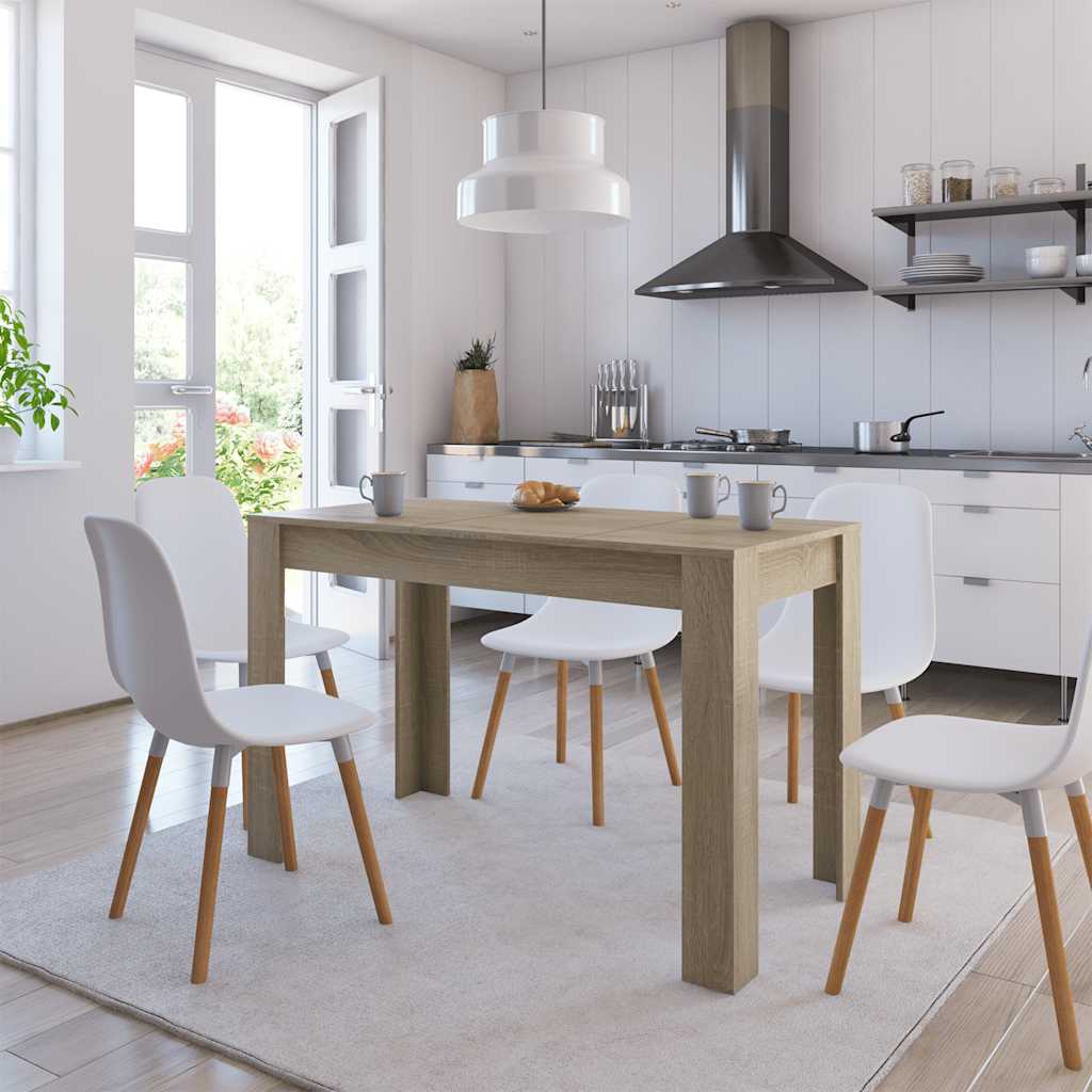 Eettafel 120x60x76 cm bewerkt hout sonoma eikenkleurig is nu te koop bij PeponiXL, paradijselijk wonen!