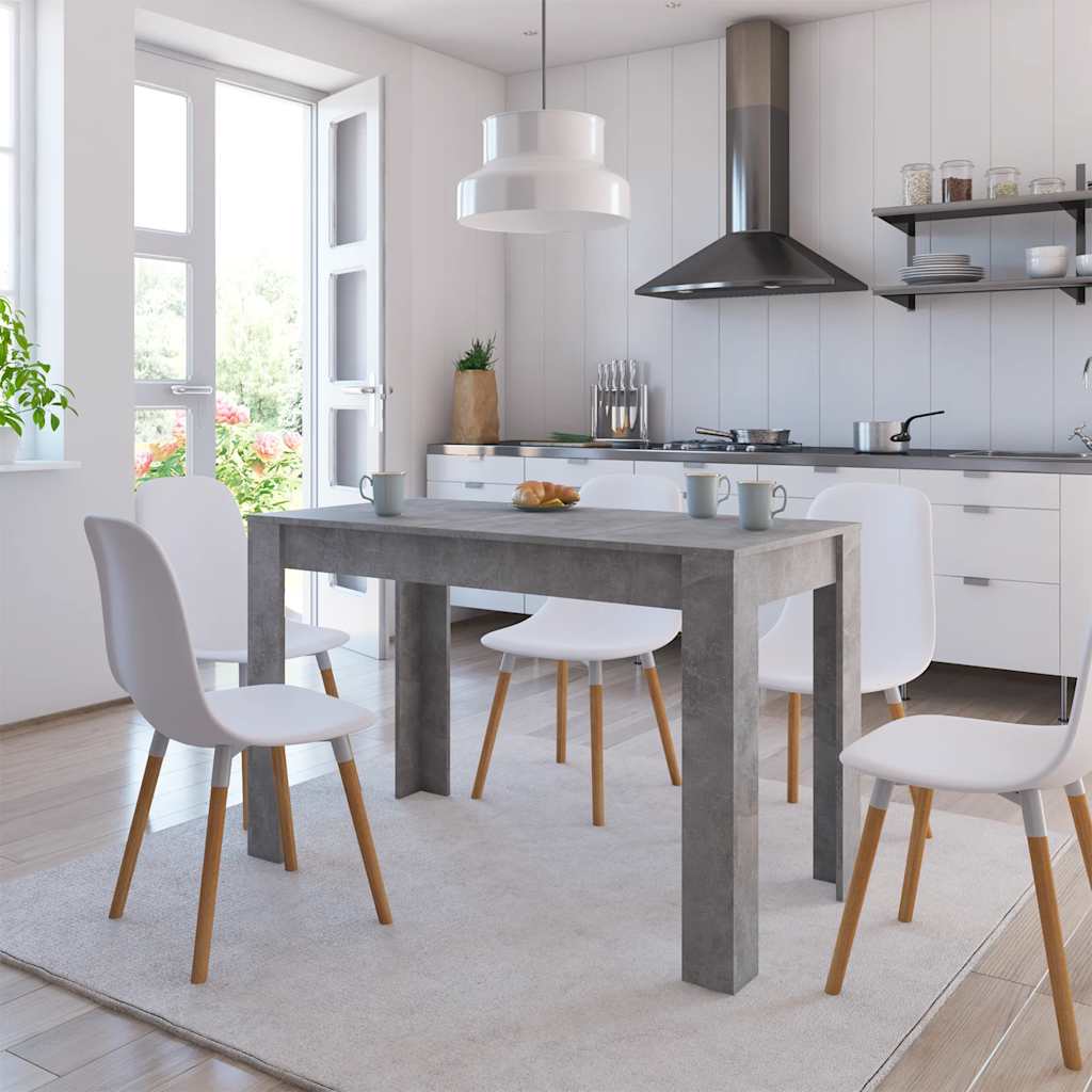 Eettafel 120x60x76 cm bewerkt hout betongrijs is nu te koop bij PeponiXL, paradijselijk wonen!