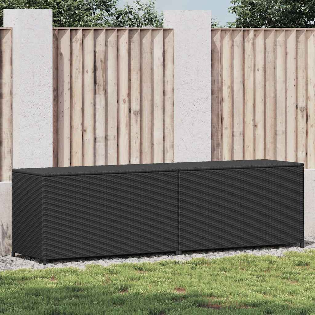 Tuinbox 200x50x60 cm poly rattan zwart is nu te koop bij PeponiXL, paradijselijk wonen!