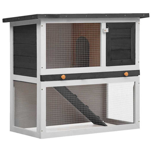 Konijnenhok voor buiten met 1 deur hout grijs is nu te koop bij PeponiXL, paradijselijk wonen!