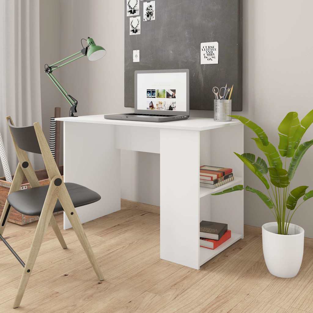 Bureau 110x60x73 cm bewerkt hout wit is nu te koop bij PeponiXL, paradijselijk wonen!