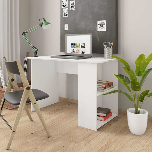 Bureau 110x60x73 cm bewerkt hout wit is nu te koop bij PeponiXL, paradijselijk wonen!