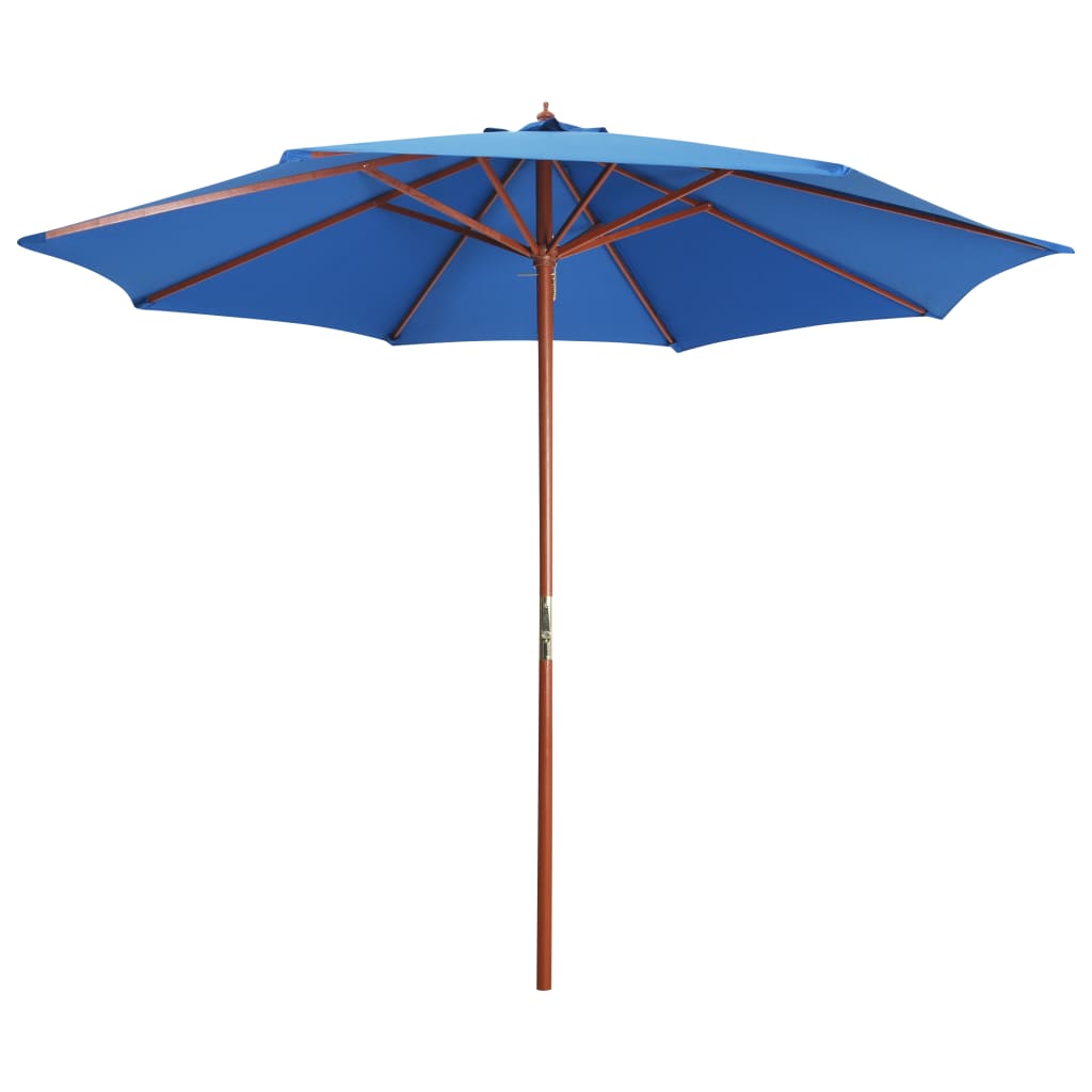 Parasol met houten paal 300x258 cm blauw is nu te koop bij PeponiXL, paradijselijk wonen!