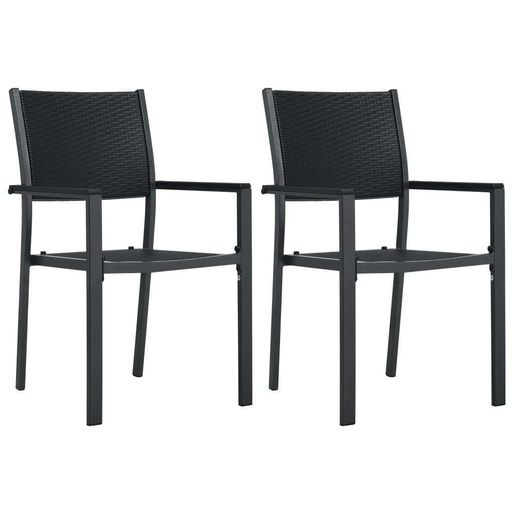 Tuinstoel 2 st rattan-look kunststof zwart is nu te koop bij PeponiXL, paradijselijk wonen!