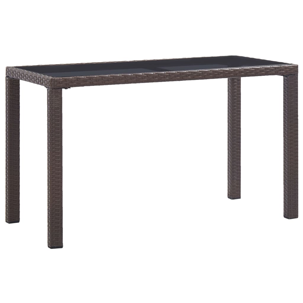 Tuintafel 123x60x74 cm poly rattan bruin is nu te koop bij PeponiXL, paradijselijk wonen!