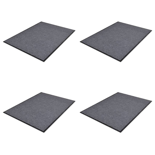 Deurmatten 4 st 90x60 cm PVC grijs is nu te koop bij PeponiXL, paradijselijk wonen!