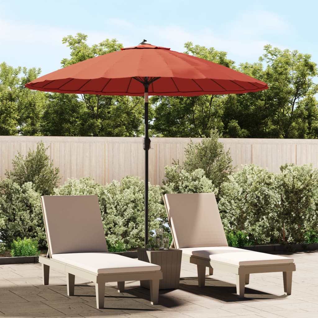 Parasol met aluminium paal 270 cm terracottakleurig is nu te koop bij PeponiXL, paradijselijk wonen!
