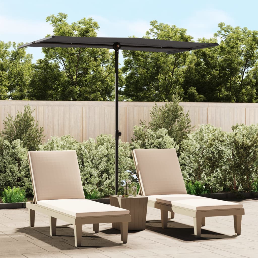 Parasol met aluminium paal 180x110 cm antracietkleurig is nu te koop bij PeponiXL, paradijselijk wonen!