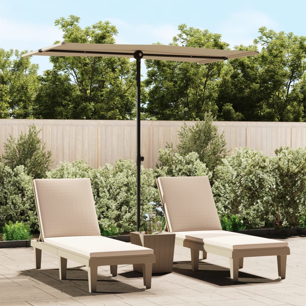 Parasol met aluminium paal 180x110 cm taupe is nu te koop bij PeponiXL, paradijselijk wonen!