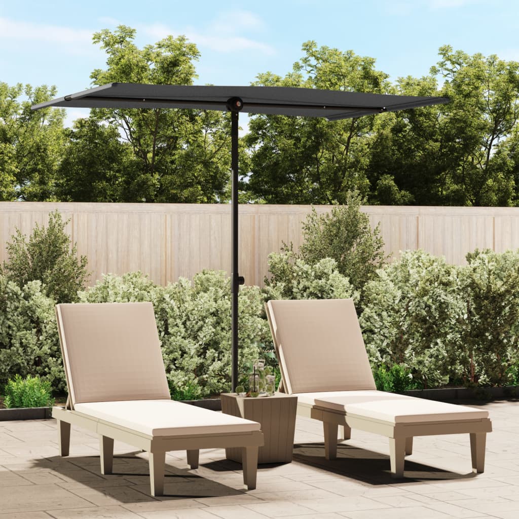 Parasol met aluminium paal 2x1,5 m antracietkleurig is nu te koop bij PeponiXL, paradijselijk wonen!