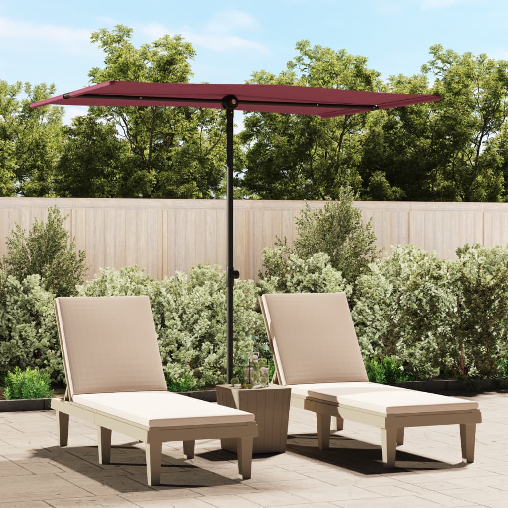 Parasol met aluminium paal 2x1,5 m bordeauxrood is nu te koop bij PeponiXL, paradijselijk wonen!