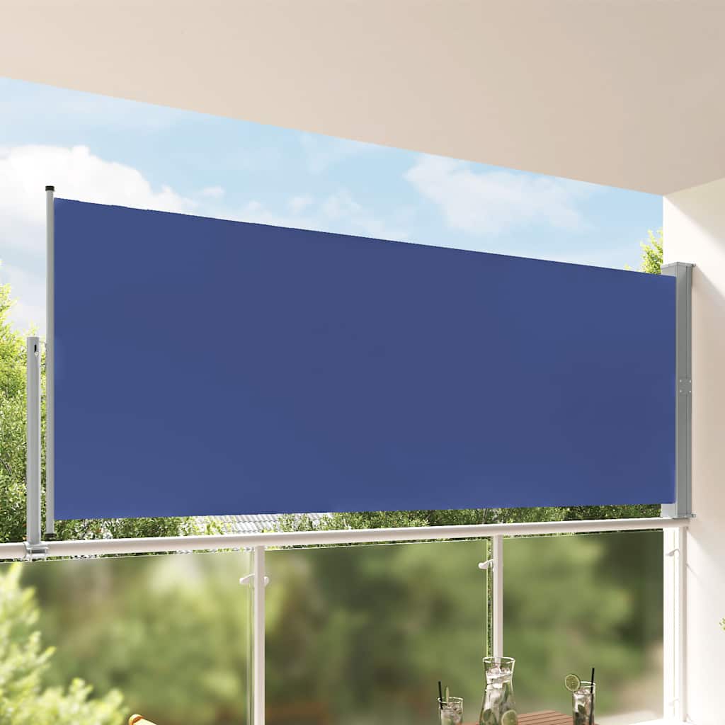 Tuinscherm uittrekbaar 140x300 cm blauw is nu te koop bij PeponiXL, paradijselijk wonen!