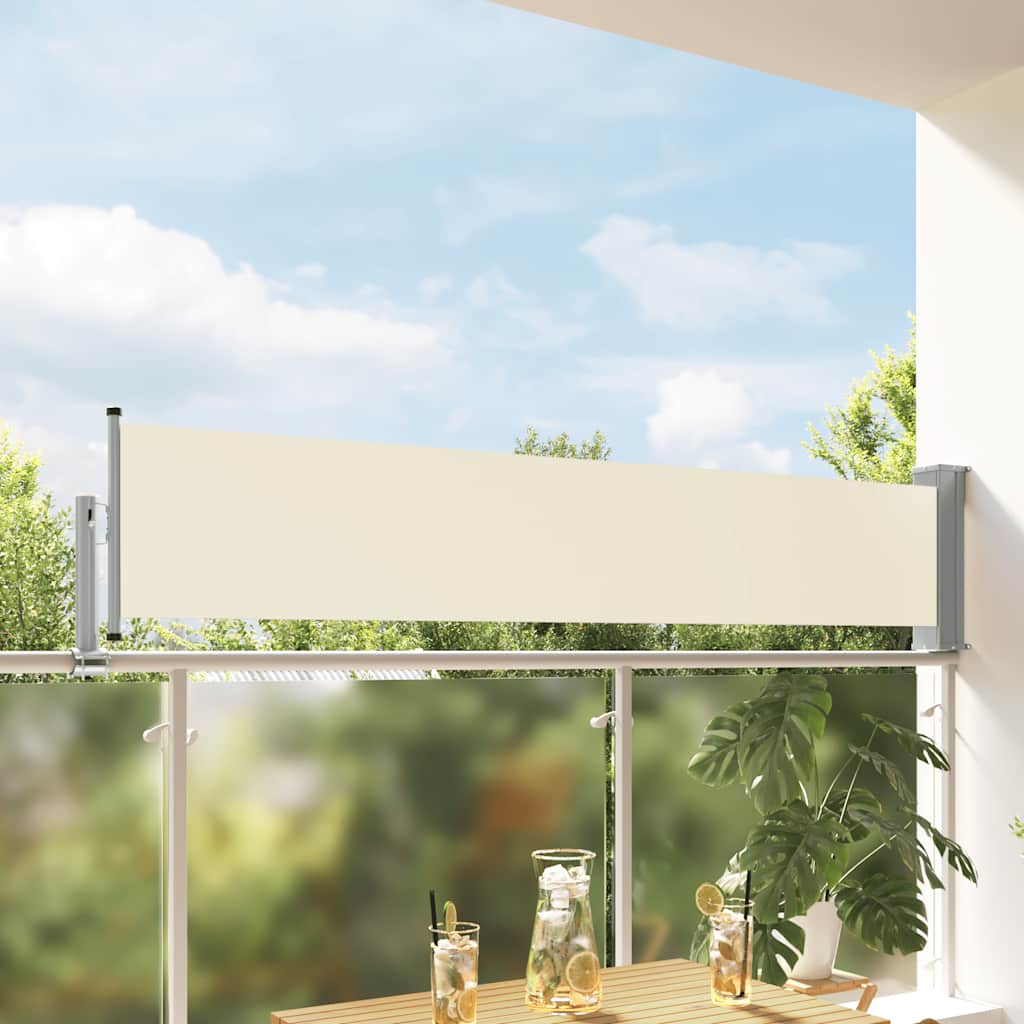 Tuinscherm uittrekbaar 60x300 cm crèmekleurig is nu te koop bij PeponiXL, paradijselijk wonen!