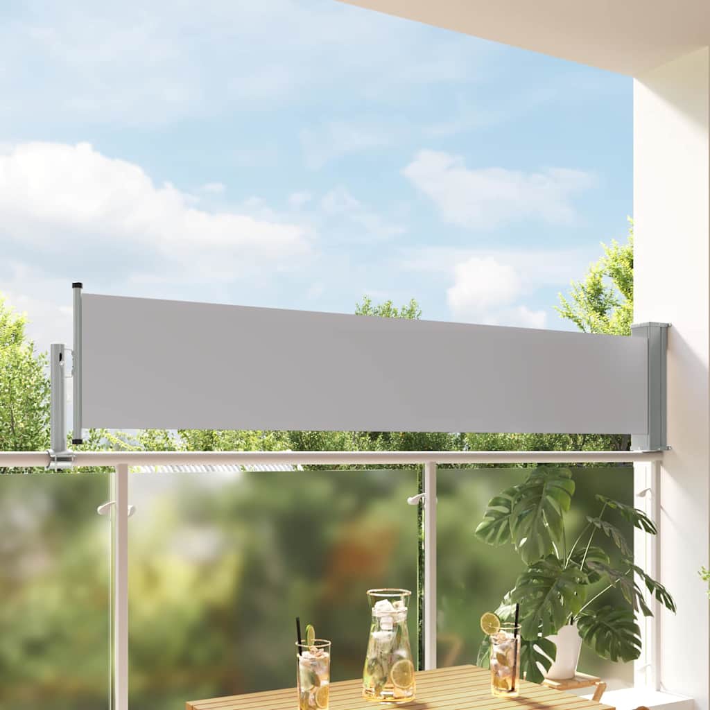 Tuinscherm uittrekbaar 60x300 cm grijs is nu te koop bij PeponiXL, paradijselijk wonen!
