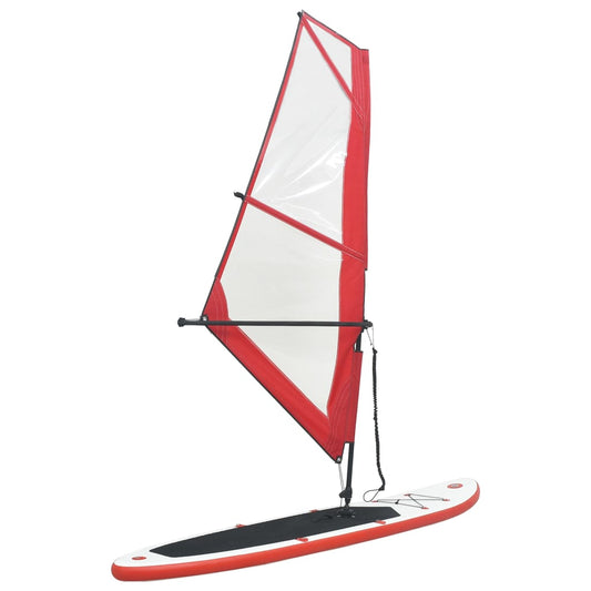 Stand-up paddleboard opblaasbaar met zeilset rood en wit is nu te koop bij PeponiXL, paradijselijk wonen!