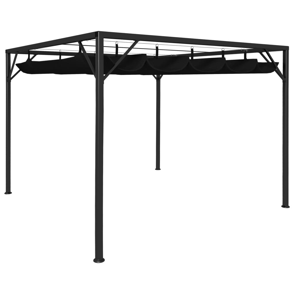 Tuinprieel met uittrekbaar dak 3x3 m antraciet is nu te koop bij PeponiXL, paradijselijk wonen!