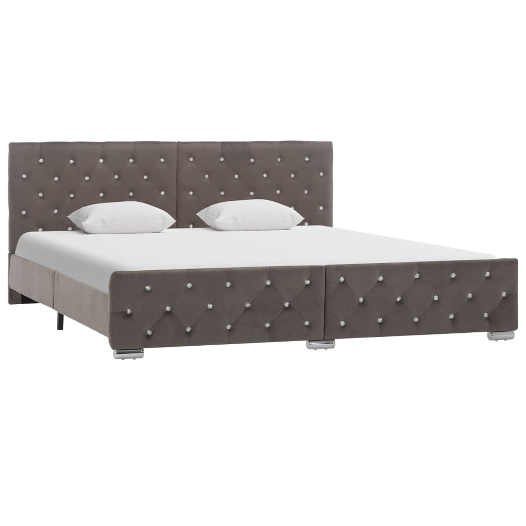 Bedframe fluweel grijs 180x200 cm is nu te koop bij PeponiXL, paradijselijk wonen!