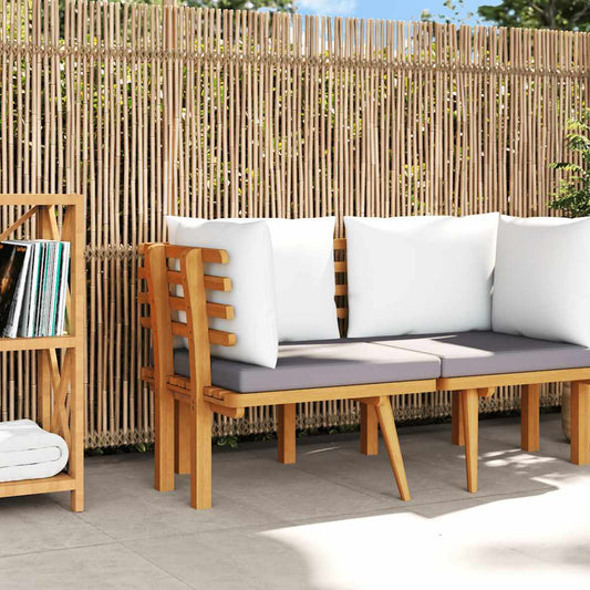 Tuinhoekbank met kussens massief acaciahout is nu te koop bij PeponiXL, paradijselijk wonen!