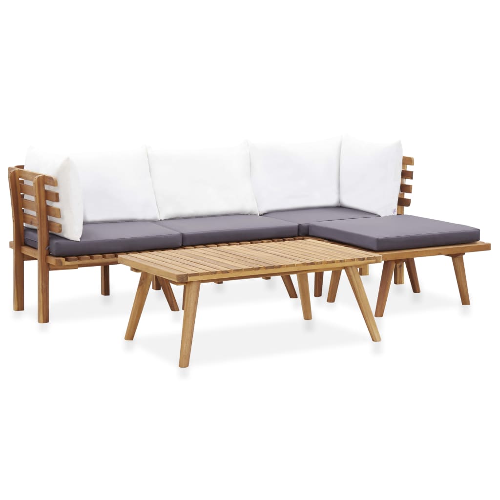 5-delige Loungeset massief acaciahout is nu te koop bij PeponiXL, paradijselijk wonen!