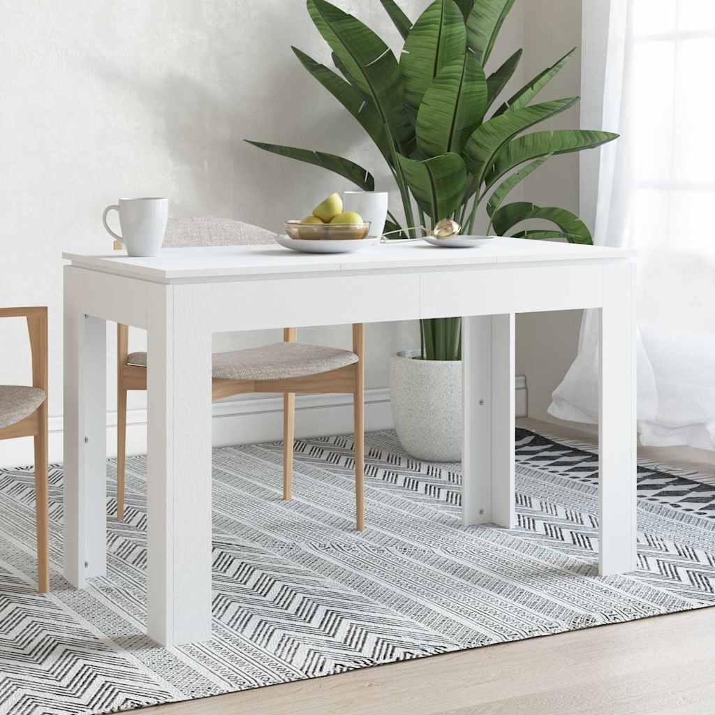Eettafel 120x60x76 cm bewerkt hout wit is nu te koop bij PeponiXL, paradijselijk wonen!