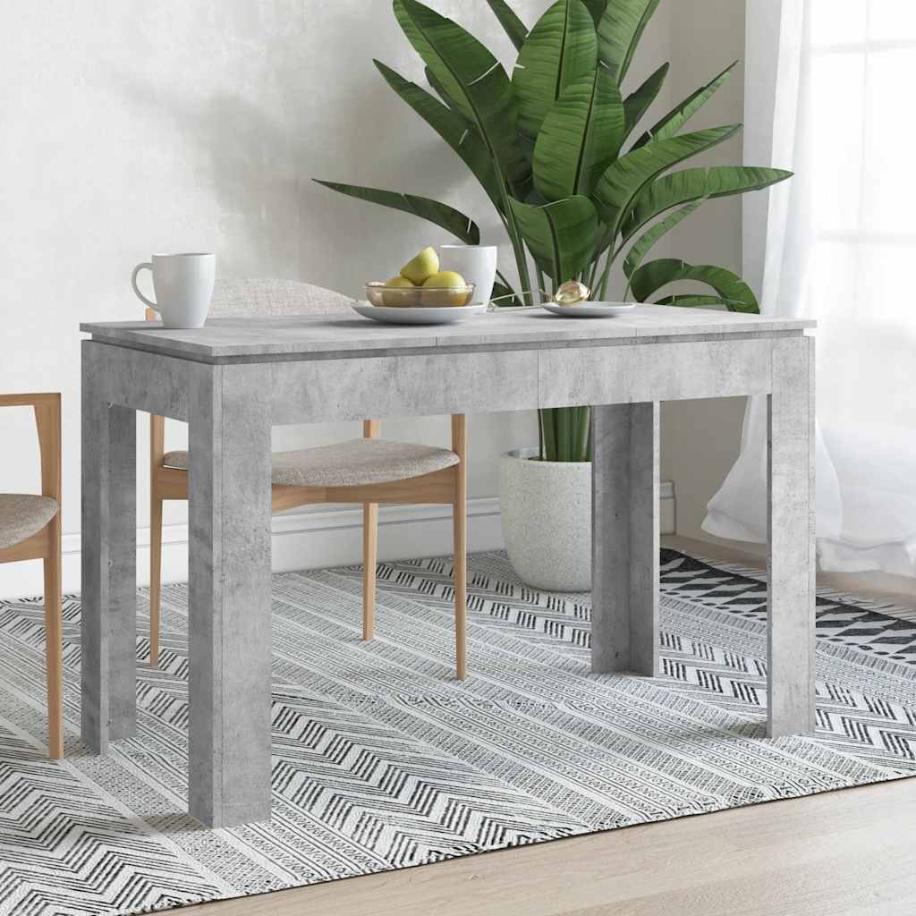Eettafel 120x60x76 cm bewerkt hout betongrijs is nu te koop bij PeponiXL, paradijselijk wonen!