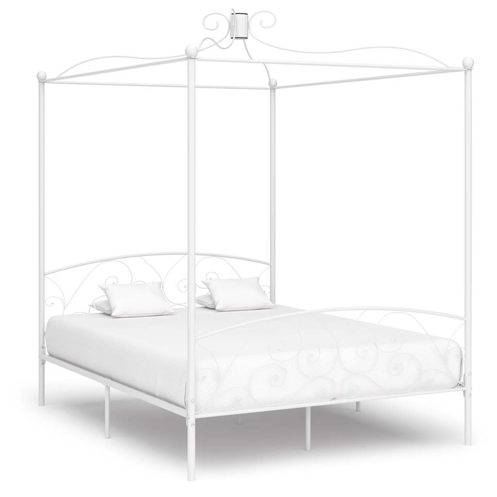 Hemelbedframe metaal wit 160x200 cm is nu te koop bij PeponiXL, paradijselijk wonen!
