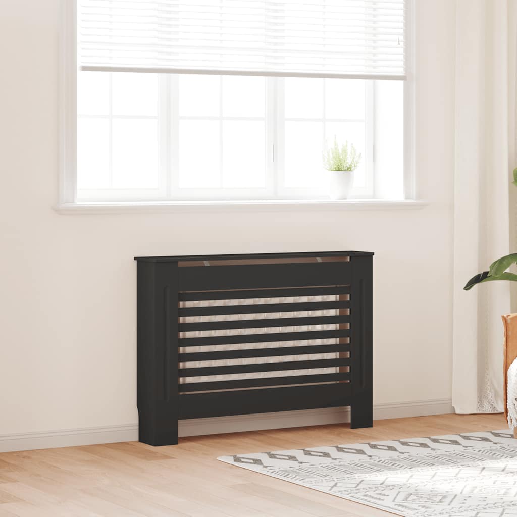 Radiatorombouw 112x19x81,5 cm MDF zwart is nu te koop bij PeponiXL, paradijselijk wonen!