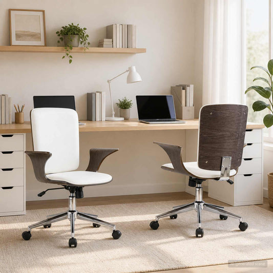 vidaXL Draait Bureaustoelen 2 st Kunstleer 69 x 61 x 104 cm