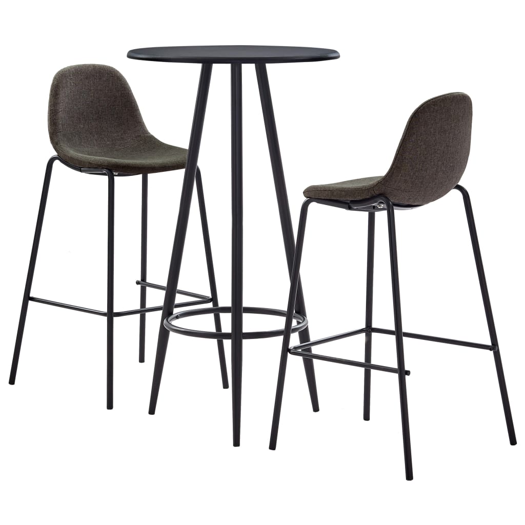 3-delige Barset stof donkergrijs is nu te koop bij PeponiXL, paradijselijk wonen!