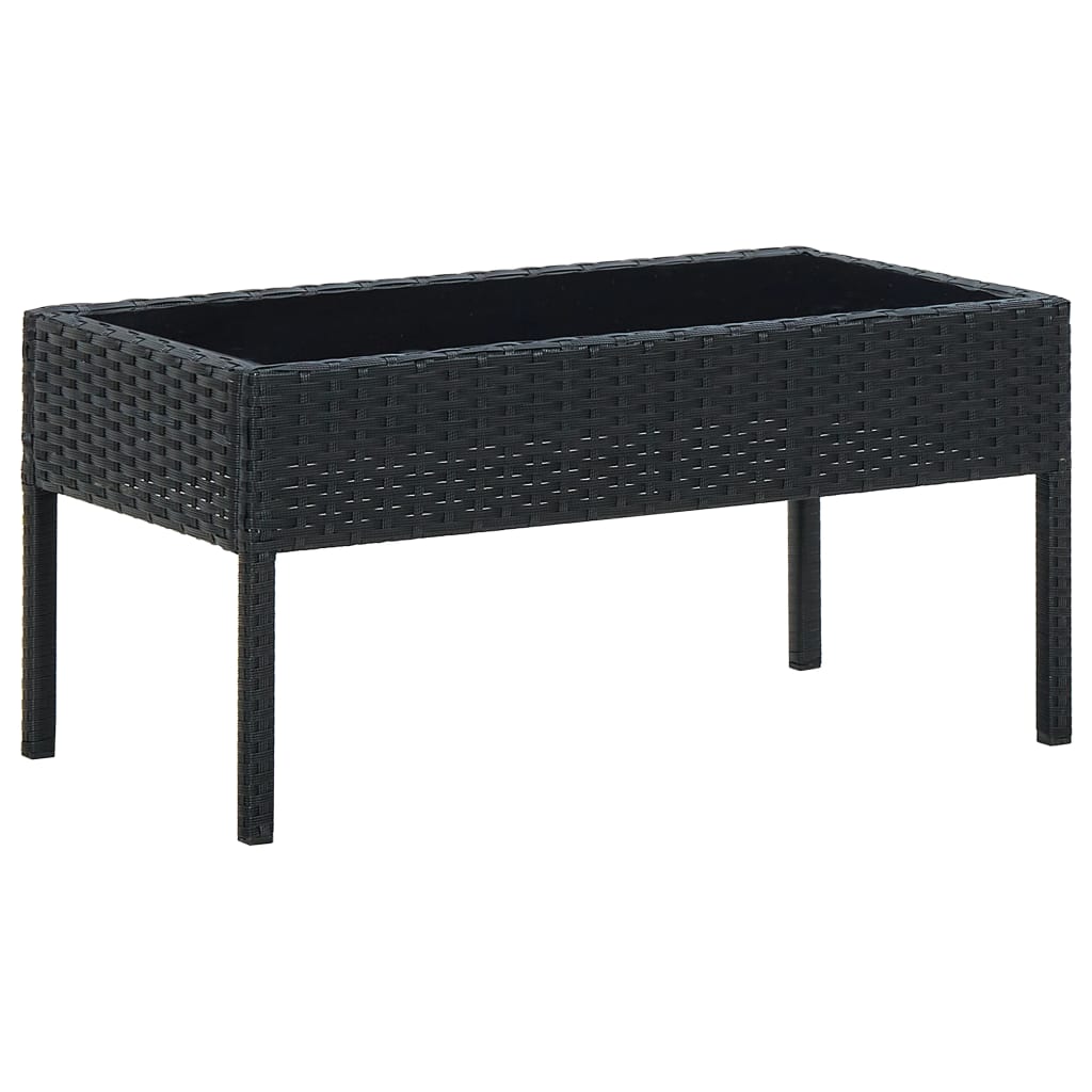 Tuintafel 75x40x37 cm poly rattan zwart is nu te koop bij PeponiXL, paradijselijk wonen!
