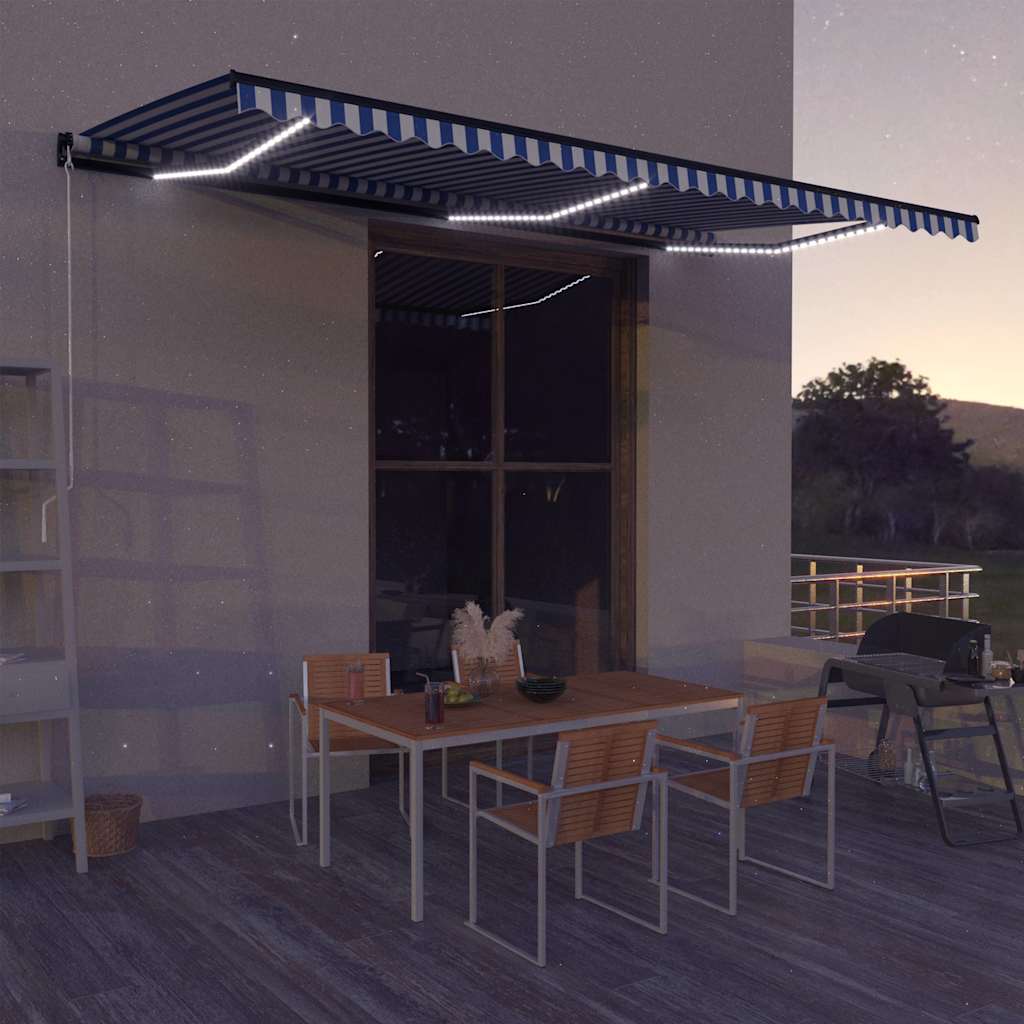 Handmatig knikarmscherm met solar LED 6 x 3 m is nu te koop bij PeponiXL, paradijselijk wonen!