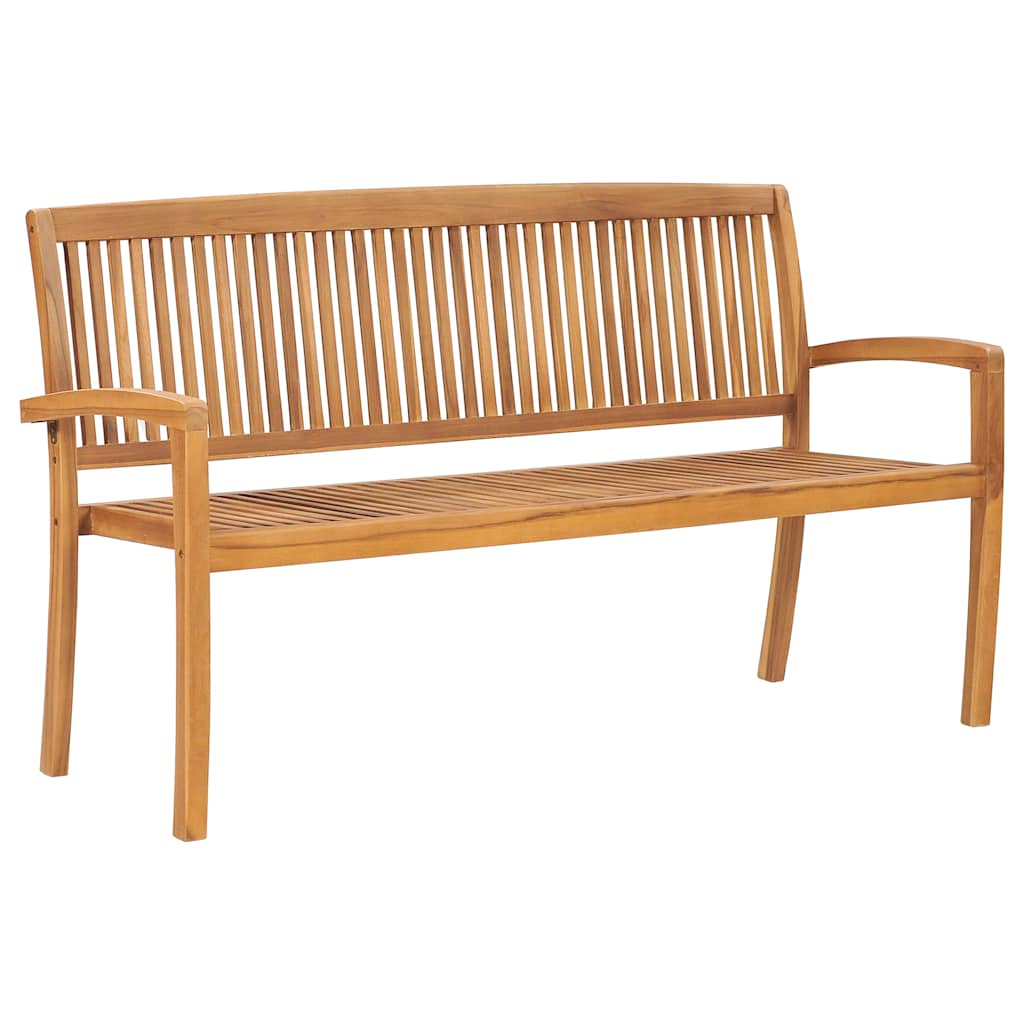 Tuinbank 3-zits stapelbaar 159 cm massief teakhout is nu te koop bij PeponiXL, paradijselijk wonen!