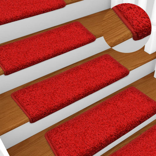 Trapmatten 15 st 65x21x4 cm Rood Rechthoekige Rand is nu te koop bij PeponiXL, paradijselijk wonen!