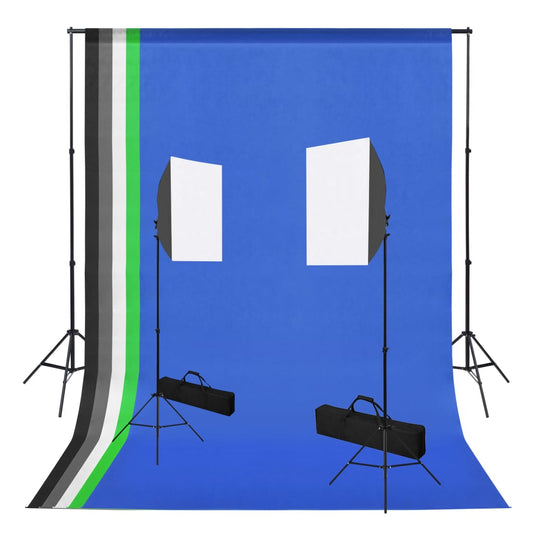 Fotostudioset met softboxlampen en achtergronden is nu te koop bij PeponiXL, paradijselijk wonen!