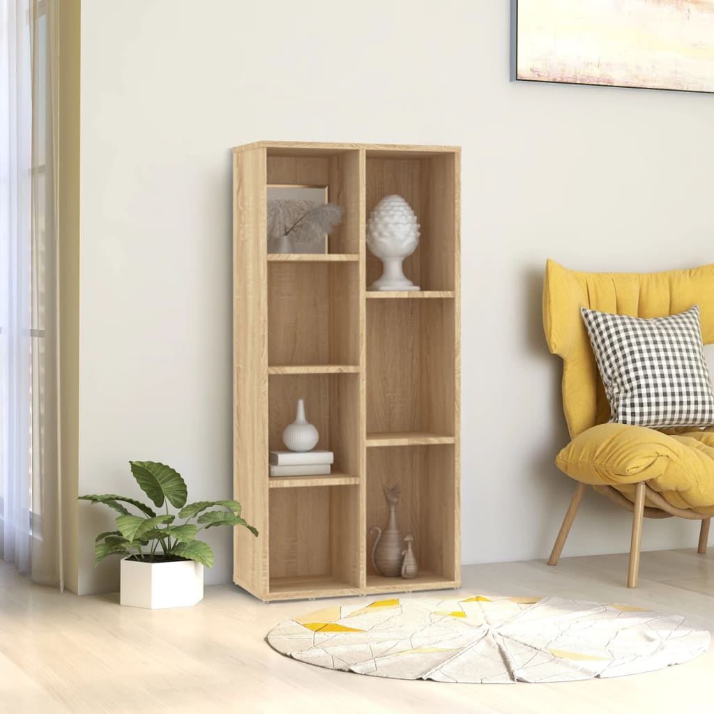 Boekenkast 50x25x106 cm bewerkt hout sonoma eikenkleurig is nu te koop bij PeponiXL, paradijselijk wonen!