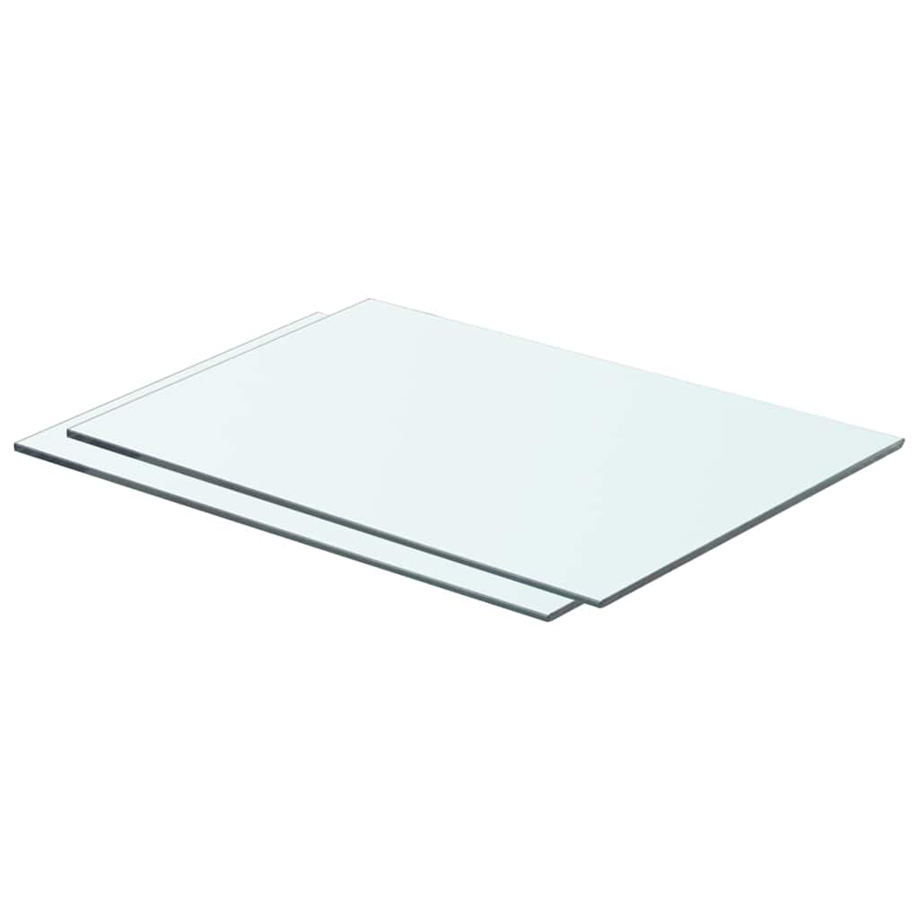 Schappen 2 st 50x30 cm glas transparant is nu te koop bij PeponiXL, paradijselijk wonen!