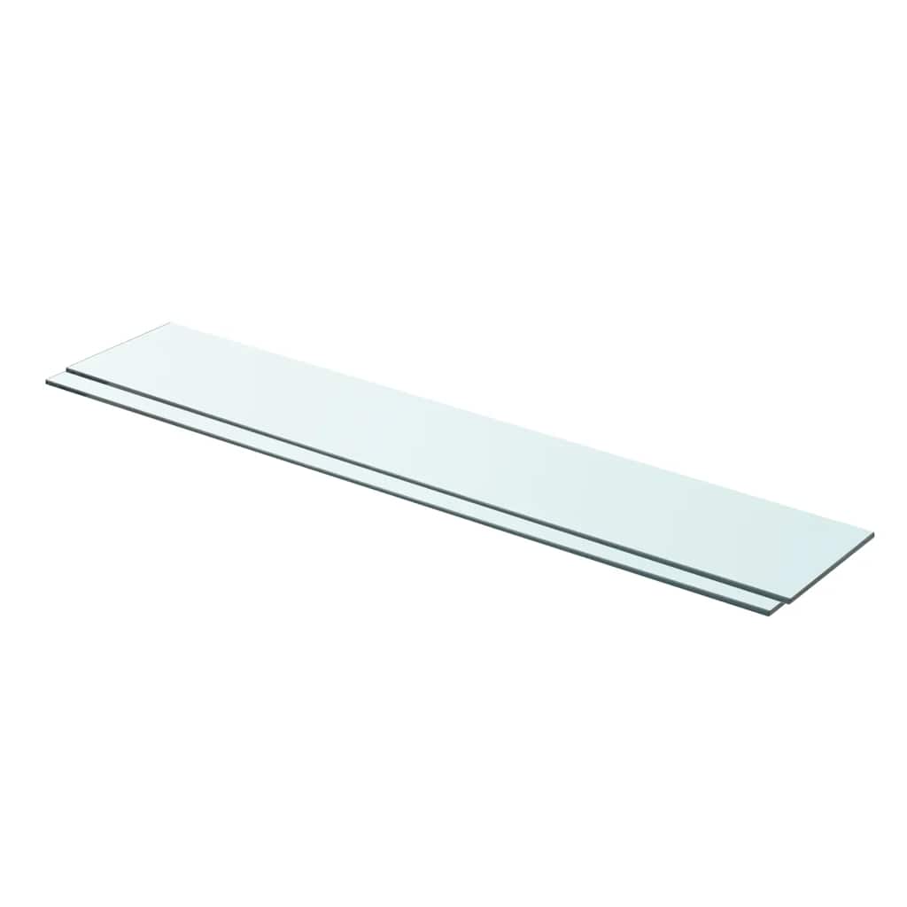 Schappen 2 st 90x15 cm glas transparant is nu te koop bij PeponiXL, paradijselijk wonen!