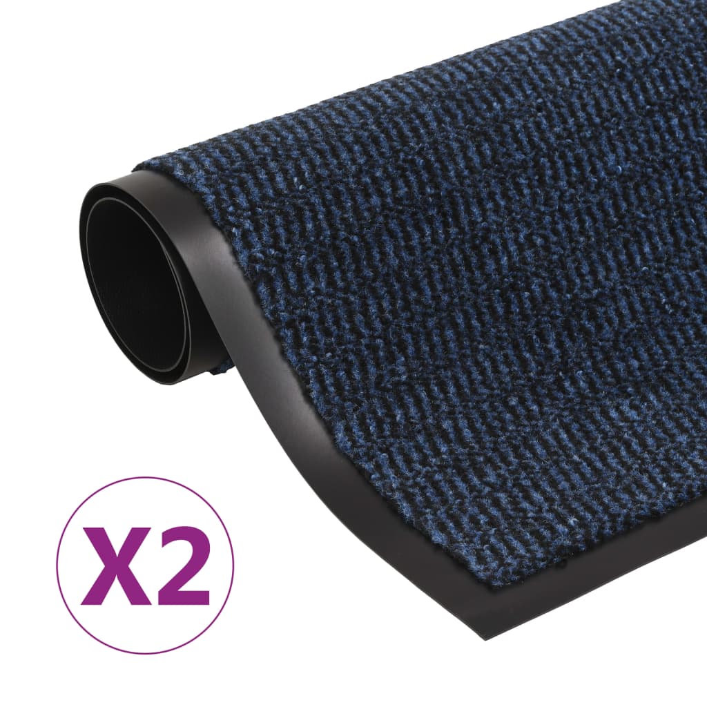 Droogloopmatten 2 st rechthoekig getuft 90x150 cm blauw is nu te koop bij PeponiXL, paradijselijk wonen!