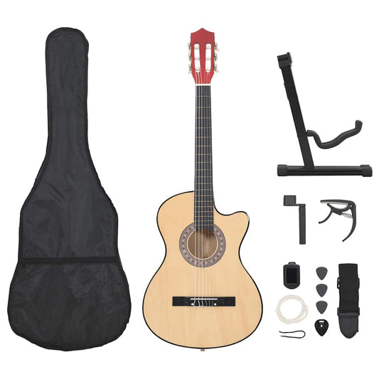 12-delige Gitaarset cutaway met 6 snaren western akoestisch 38" is nu te koop bij PeponiXL, paradijselijk wonen!