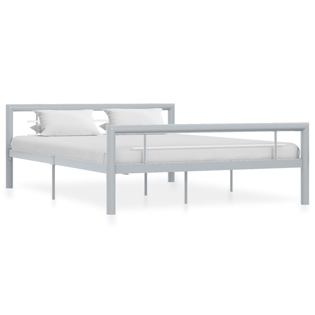 Bedframe metaal grijs en wit 120x200 cm is nu te koop bij PeponiXL, paradijselijk wonen!